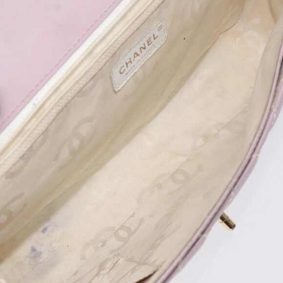 CHANEL Wild Stitch Hand Bag Leather Pink Gold CC Auth 128845 - Picture 11 of 15